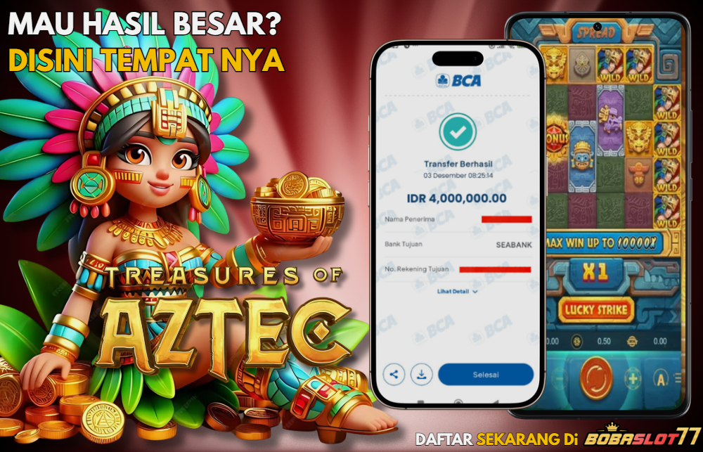 Selamat kepada user id : das***90 Wede Rp 4.000.000 di Game treasures of AZTEC PG SOFT Cair Gk Sampe 1 Menit! Menang Mudah di Bobaslot77